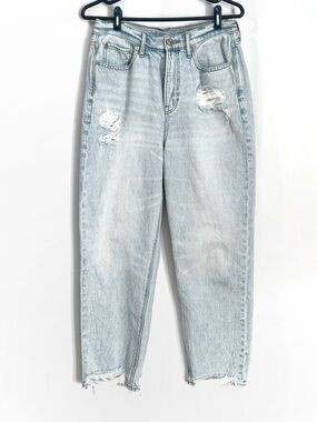 American Eagle Highest Rise 90s Boyfriend Jeans Womens 10 Blue Distressed Denim